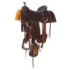 Nrs Competitors Chocolate Roughout Shark Inlaid Seat Team Roping Saddle -Western Cowboy Supplies 161492 default l