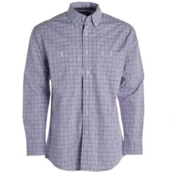 Wrangler Mens George Strait Purple Plaid Button Down