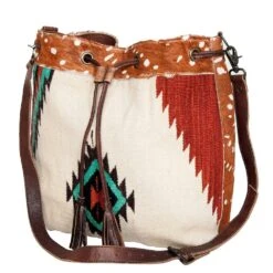 American Darling Saddle Blanket Bag With Hair On Hide Trim