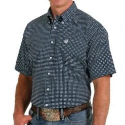 Cinch Men's Geometric Print Button Down
