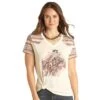 Panhandle Womens Off White Serape Yokes Graphic Tee -Western Cowboy Supplies 163125 default l