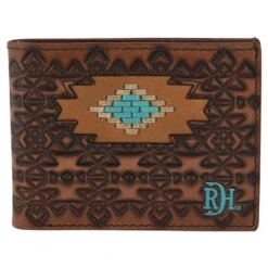 Men Bifold Wallet Laced Southwest Medallion
