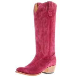 Macie Bean Women's If Karlee Were A Cowgirl 15 In Hot Pink Suede Top Cowgirl Boot