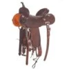 Burns Saddlery 14 Inch 20FD Chocolate Roughout Barrel Saddle -Western Cowboy Supplies 164741 default l