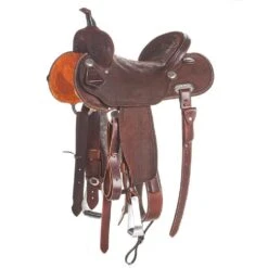 Burns Saddlery 14 Inch 20FD Chocolate Roughout Barrel Saddle