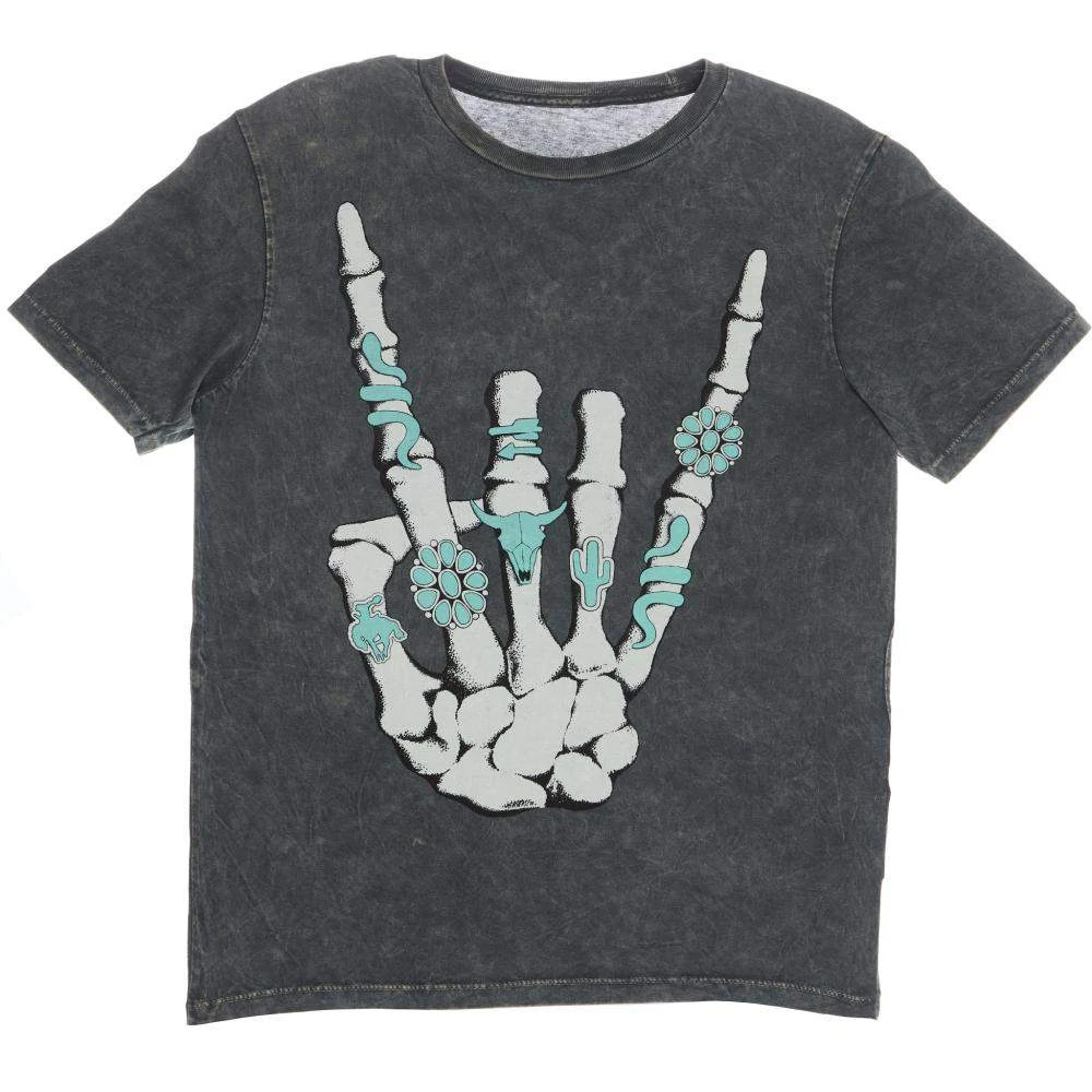 Lotus Fashion Womens Skeleton Rock Hand Stone Grey Mineral Tee 3 Lotus Fashion Womens Skeleton Rock Hand Stone Grey Mineral Tee