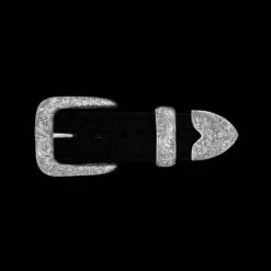 Vogt Silversmiths The 1 1/2in. Engraved New Yorker Buckle Set