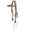 NRS Tack Black Buckstitch Chocolate Roughtout Browband Headstall -Western Cowboy Supplies 200420 599349