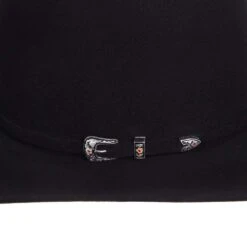 American Hats 20X Black Self Band Open Crown 5in. Brim Felt Cowboy Hat -Western Cowboy Supplies 20XBLKS5 21