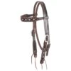 Martin Saddlery Skirting Leather Browband Headstall W/Rope Edged Dots -Western Cowboy Supplies 211654 651636