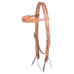 Martin Saddlery Skirting Leather Browband Headstall W/Rope Edged Dots -Western Cowboy Supplies 211654 651637