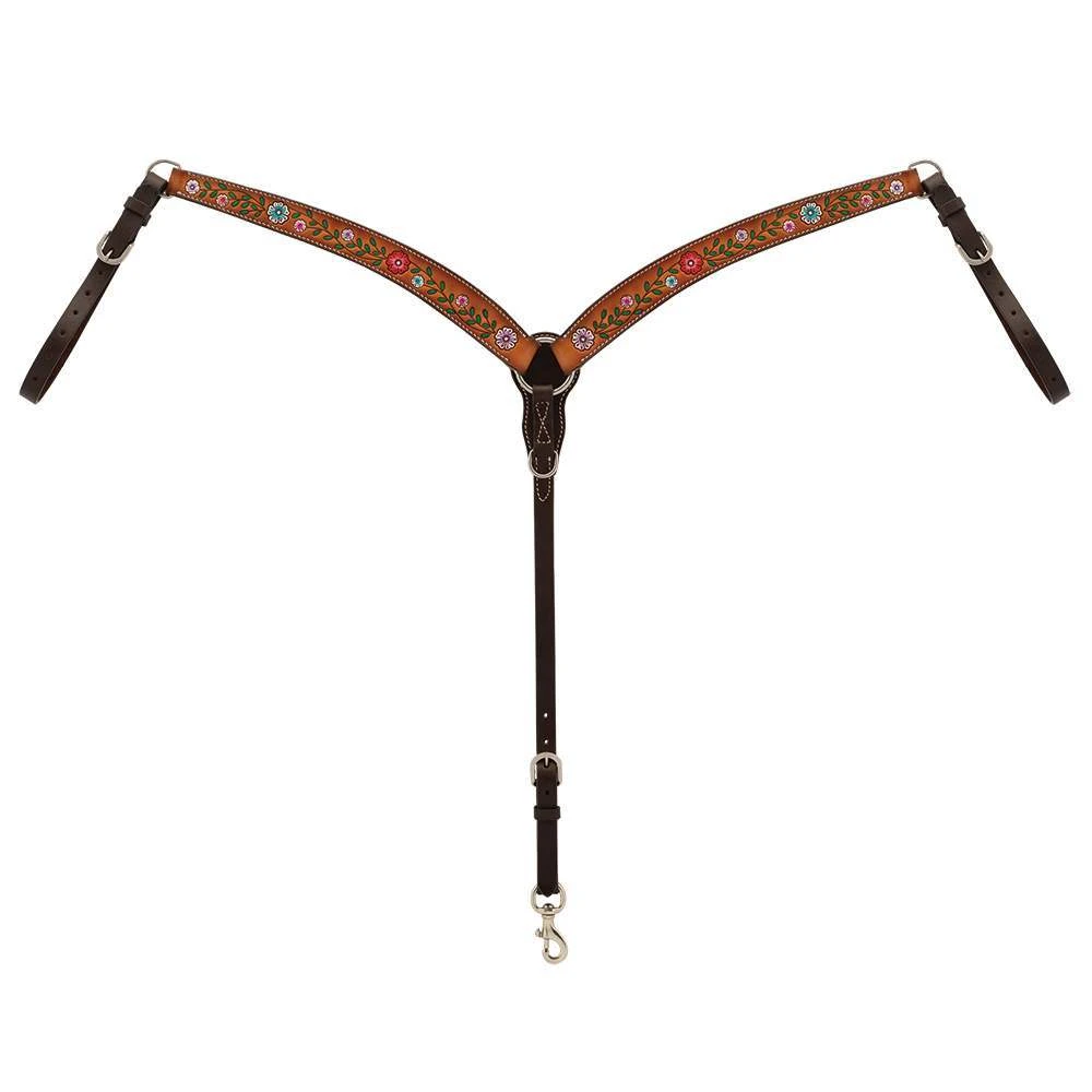 Weaver Leather Floral Vine Contoured Breast Collar 3 Weaver Leather Floral Vine Contoured Breast Collar