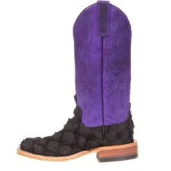 Women`s Matte Black Bass With 13in. Purple Top Boot 9 Women`s Matte Black Bass With 13in. Purple Top Boot -Western Cowboy Supplies 4128M 21