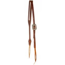 Cowperson Tack 5/8inch Slot Ear Headstall W/ Square Antique Dotted Buckle