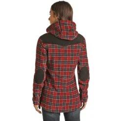 Panhandle Women's Powder River Plaid Print Fleece Jacket With Berber Lining -Western Cowboy Supplies 52 1043 1
