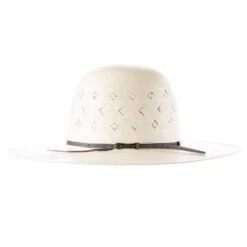 American Hats AHC 5200 2 Cord Steel 4 1/4in. Brim Open Crown Straw Cowboy Hat -Western Cowboy Supplies 5200S2CSTEL42 2
