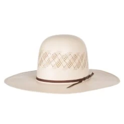 American Hats Ivory And Tan Wide Vent 4 1/4in. Brim Round Oval Straw Cowboy Hat 11 American Hats Ivory And Tan Wide Vent 4 1/4in. Brim Round Oval Straw Cowboy Hat -Western Cowboy Supplies 6300S2CCHOC42RO 41