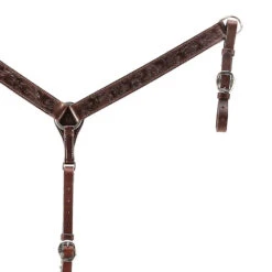 Circle Y Saddlery 1 1/2 Inch Straight Floral Breast Collar