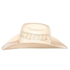 American Hats Solid Ivory And Tan Line Vent 4 1/4` Brim Champagne Band Straw Hat -Western Cowboy Supplies 6800S2CCHAMP42 21