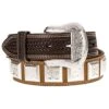 Western Fashion Men's NRS Leather Belt With Square Concho -Western Cowboy Supplies 77424 default l