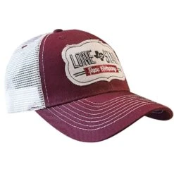 Men's Lone Star Rope Co Maroon/White Mesh Cap