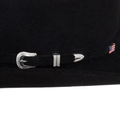 American Hats 7X Black Rancher Crease 4 1/4in. Brim Felt Cowboy Hat -Western Cowboy Supplies 7XRCBLKS42 3