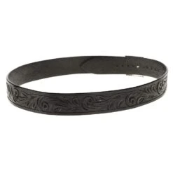 Austin Accent Inc. 1in. Black Leather Scroll W/Buckle Hat Band