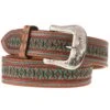 Western Fashion Mens Brown Belt With Turquoise Design -Western Cowboy Supplies 92839 default l