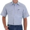 Wrangler Men's Chambray Short Sleeve Work Shirt -Western Cowboy Supplies 9775 default l