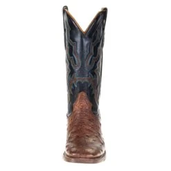 Corral Men's Corral Rodeo Performance Cognac FQ Ostrich 12in. Black Embroidery Top Square Toe -Western Cowboy Supplies A4053 1