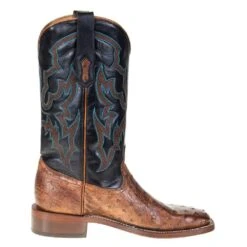 Corral Men's Corral Rodeo Performance Cognac FQ Ostrich 12in. Black Embroidery Top Square Toe -Western Cowboy Supplies A4053 4