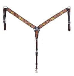 Rafter T Ranch Company Painted Sunflower Breast Collar -Western Cowboy Supplies BC937A