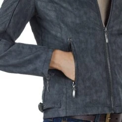 Montanaco Women's Faux Leather Grey Jacket -Western Cowboy Supplies BF19278 GRY 04