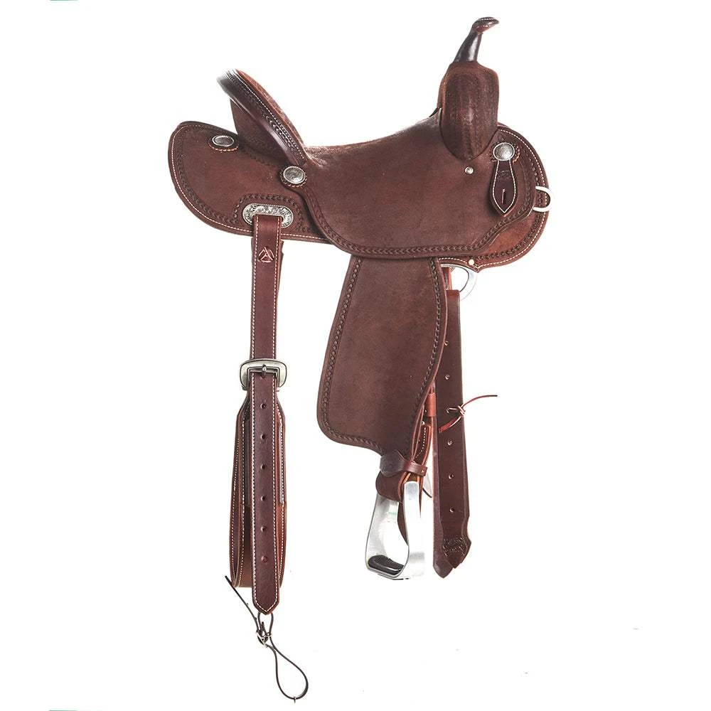 Burns Saddlery 14 Inch 20FD Chocolate Roughout Barrel Saddle 4 Burns Saddlery 14 Inch 20FD Chocolate Roughout Barrel Saddle - Image 2