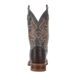 Justin Boots Mens Bender Silver Blue Cowhide With Brown Square Toe Boot -Western Cowboy Supplies BR5349 4
