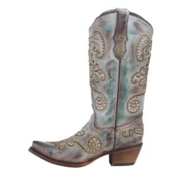 Corral Women`s Turquoise Brown 13in. Boot -Western Cowboy Supplies C3849 3