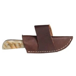 Western Fashion Damascus Mini Ram Horn Bone Handle Knife W/Sheath -Western Cowboy Supplies DM 1109RH 2