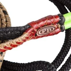 Fabio Riberio 7 Plait American Braided Bull Rope-Left Handed -Western Cowboy Supplies FR BR1 L blk lime 3