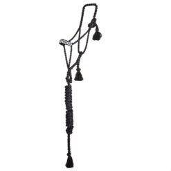Professionals Choice Cowboy Braided Black Halter And Lead -Western Cowboy Supplies HRCB BLA BLU 01
