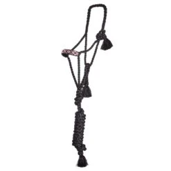 Professionals Choice Cowboy Braided Black Halter And Lead -Western Cowboy Supplies HRCB BLA PIN 01