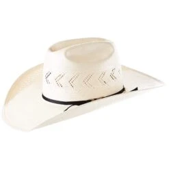 American Hats AHC JC4210 2 Cord Black Band 4 1/4in. Brim Open Crown Straw Cowboy Hat -Western Cowboy Supplies JC4210S2CBLK42 4