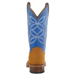 Justin Boots Women's Hayes Tan 11` Blue Square Toe Boot 10 Justin Boots Women's Hayes Tan 11` Blue Square Toe Boot -Western Cowboy Supplies JP2601 4