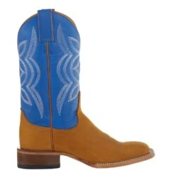 Justin Boots Women's Hayes Tan 11` Blue Square Toe Boot 11 Justin Boots Women's Hayes Tan 11` Blue Square Toe Boot -Western Cowboy Supplies JP2601 5