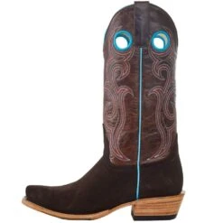 Macie Bean Women`s Top Hand Chocolate Suede 13in. Bone Explosion Boot -Western Cowboy Supplies M9509 03