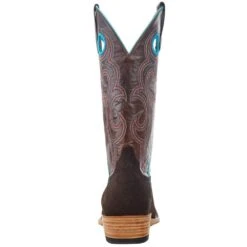 Macie Bean Women`s Top Hand Chocolate Suede 13in. Bone Explosion Boot -Western Cowboy Supplies M9509 04