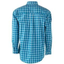 Wrangler Men's George Strait Blue Plaid Long Sleeve Shirt 11 Wrangler Men's George Strait Blue Plaid Long Sleeve Shirt -Western Cowboy Supplies MGSQ941 4
