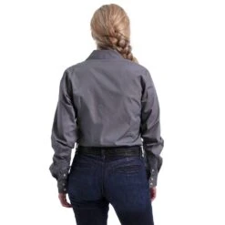 Cinch Women's Grey Solid Button-Up Shirt -Western Cowboy Supplies MSW9164029 2