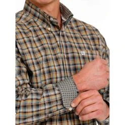 Cinch Men's Plaid Long Sleeve Button Down -Western Cowboy Supplies MTW1105472 4