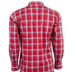 Wrangler Men's Wrinkle Resist Red Plaid Double Pocket Snap -Western Cowboy Supplies MWR409R 4