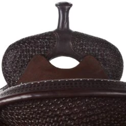 Martin Saddlery Crown C Chocolate Barrel Saddle With Snowflake Tooling -Western Cowboy Supplies NRS 97CHSF 2